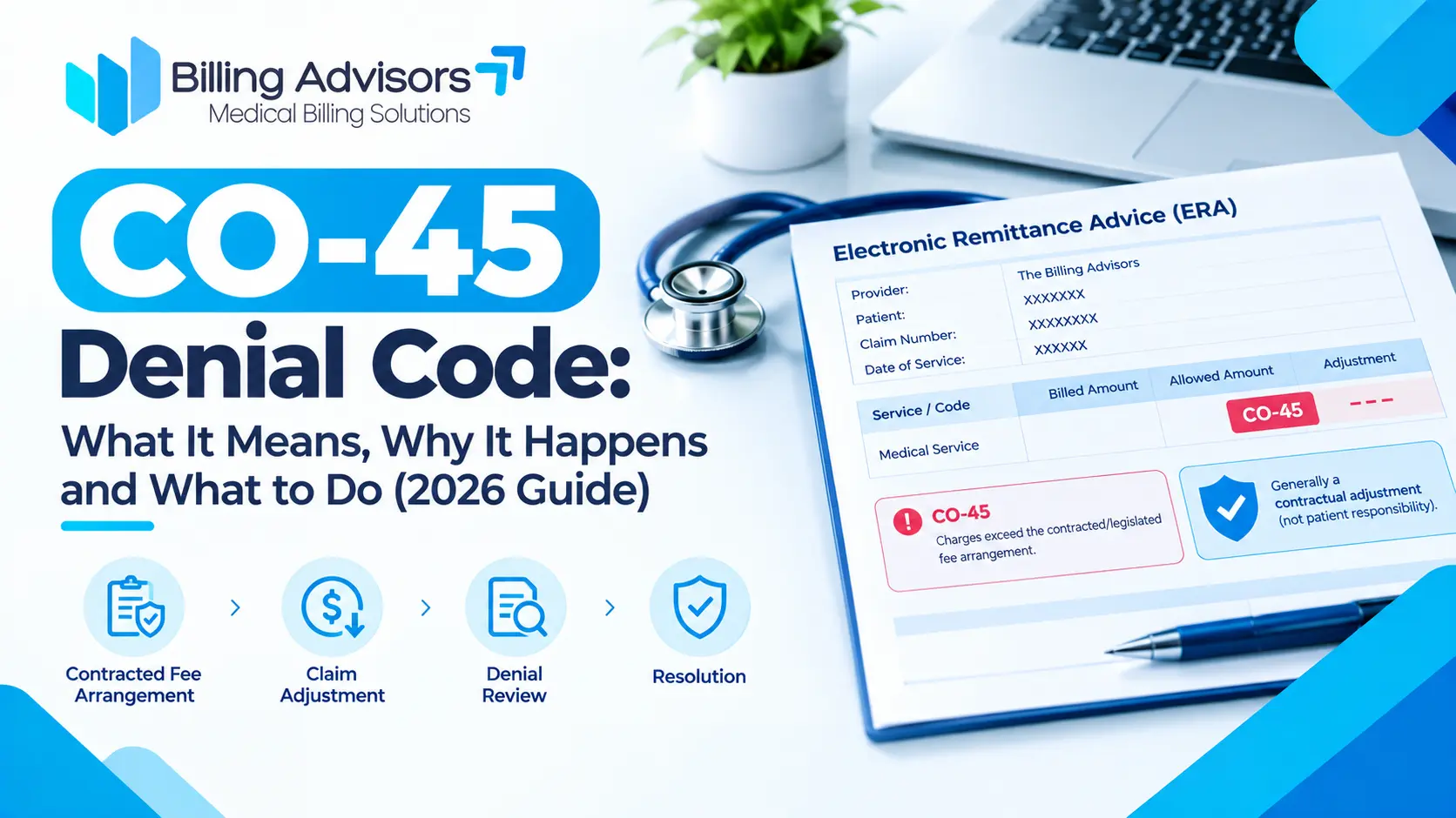 CO-45 Denial Code What It Means, Why It Happens and What to Do (2026 Guide)